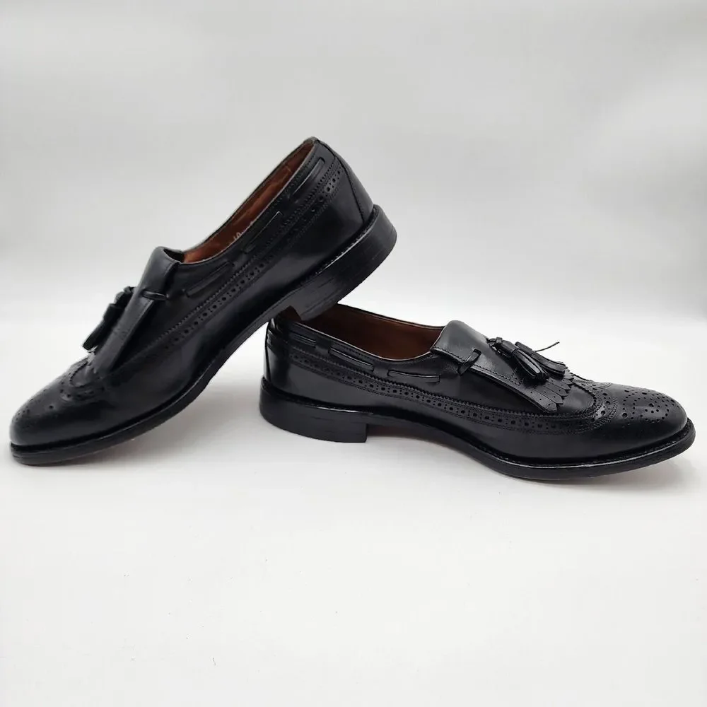 Allen Edmonds 'Arlington' Black Longwing Kiltie Tassel Loafers Size 10A Men Shoe